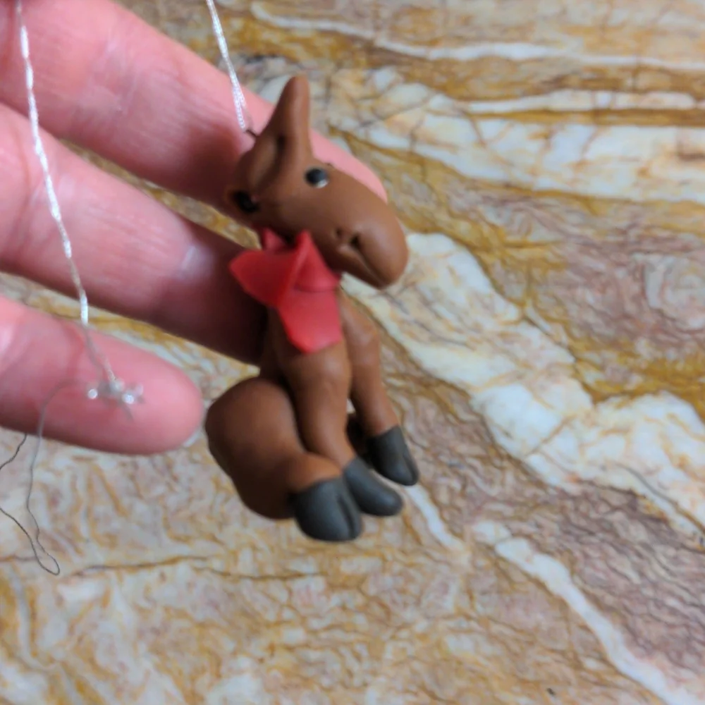 Silly reindeer ornament